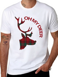 Plaid Deer Graphic Tee - Oh My Deer T-Shirt