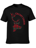 Plaid Deer Graphic Tee - Oh My Deer T-Shirt