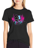 Skull & Retro TV Graphic Black T-Shirt