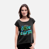 Save Earth With Recycle Logo And Clouds For Earth