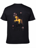 Girl Who Loves Horses Black T-Shirt