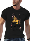 Girl Who Loves Horses Black T-Shirt