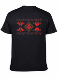 Nordic Patterned Black T-Shirt