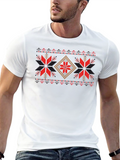 Nordic Patterned Black T-Shirt