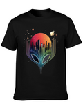Alien Cityscape Graphic Tee - Black