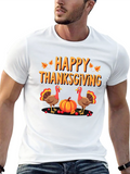 Happy Thanksgiving Turkey Graphic T-Shirt