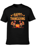 Happy Thanksgiving Turkey Graphic T-Shirt