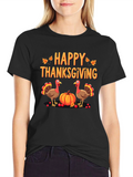 Happy Thanksgiving Turkey Graphic T-Shirt