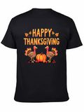 Happy Thanksgiving Turkey Graphic T-Shirt