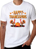 Happy Thanksgiving Turkey Graphic T-Shirt