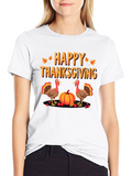 Happy Thanksgiving Turkey Graphic T-Shirt