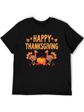 Happy Thanksgiving Turkey Graphic T-Shirt