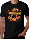 Happy Thanksgiving Turkey Graphic T-Shirt
