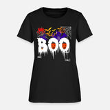 spooky Halloween ghost costume outfit saying Boo