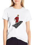 Skeleton Keyboardist Graphic Tee