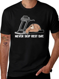 Never Skip Rest Day Sloth Graphic T-Shirt