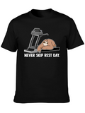 Never Skip Rest Day Sloth Graphic T-Shirt