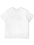 Dinosaur Stegosaurus Graphic Black T-Shirt