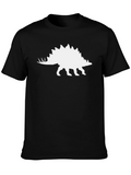 Dinosaur Stegosaurus Graphic Black T-Shirt
