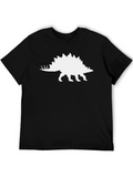 Dinosaur Stegosaurus Graphic Black T-Shirt