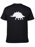 Dinosaur Stegosaurus Graphic Black T-Shirt
