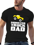 Monster Truck Dad T-Shirt - Black Cotton Graphic Tee