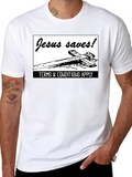 Jesus Saves! Graphic T-Shirt - Black