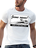 Jesus Saves! Graphic T-Shirt - Black