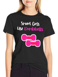 Smart Girls Dumbbells T-Shirt Black