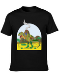 Jurassic Tee: Volcano Dinosaur Graphic T-Shirt