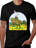 Jurassic Tee: Volcano Dinosaur Graphic T-Shirt