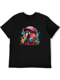 Cool Parrot Graphic Tee - Stylish Mens Black T-Shirt