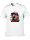 Cool Parrot Graphic Tee - Stylish Mens Black T-Shirt