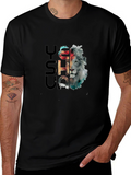 Yusha Lion Graphic Black Tee