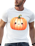 Kawaii Pumpkin Graphic Tee - Halloween Style