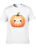 Kawaii Pumpkin Graphic Tee - Halloween Style