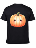 Kawaii Pumpkin Graphic Tee - Halloween Style