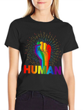 Rainbow Human Fist T-Shirt - Equality & Pride
