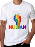Rainbow Human Fist T-Shirt - Equality & Pride