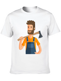 Lumberjack Cartoon Graphic Tee - Black