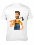 Lumberjack Cartoon Graphic Tee - Black