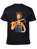 Lumberjack Cartoon Graphic Tee - Black