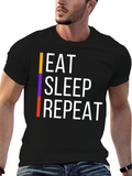 Eat Sleep Repeat Graphic Tee - Black