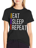 Eat Sleep Repeat Graphic Tee - Black
