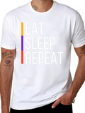 Eat Sleep Repeat Graphic Tee - Black