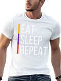 Eat Sleep Repeat Graphic Tee - Black