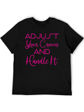 Adjust Your Crown Black Graphic Tee
