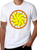 Black T-Shirt with Sun Graphic