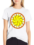Black T-Shirt with Sun Graphic