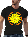 Black T-Shirt with Sun Graphic
